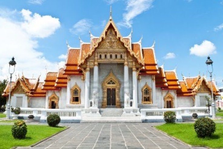 Een tempel zoals je ze veel tegenkomt in Thailand