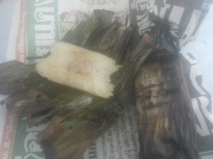 Gegrilde stickyrice met kokos 